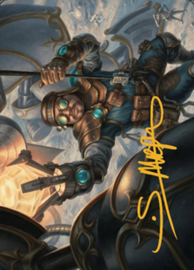 Powerstone Engineer Art Card (Gold-Stamped Signature) [The Brothers' War Art Series] | Dumpster Cat Games