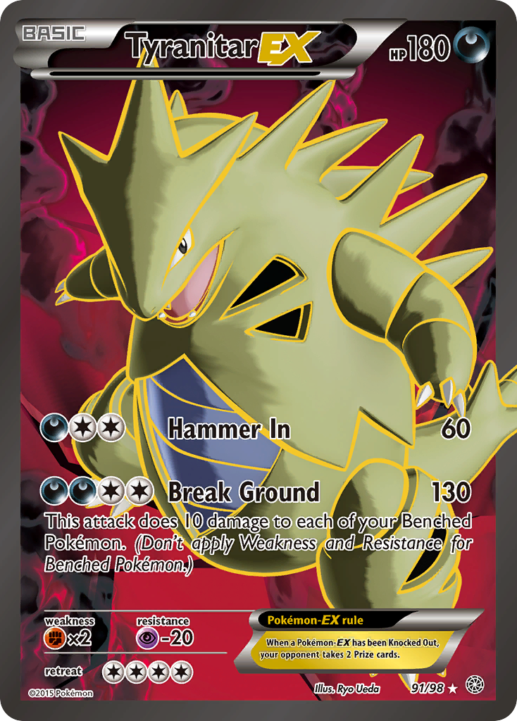 Tyranitar EX (91/98) [XY: Ancient Origins] | Dumpster Cat Games