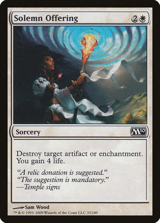 Solemn Offering [Magic 2010] | Dumpster Cat Games