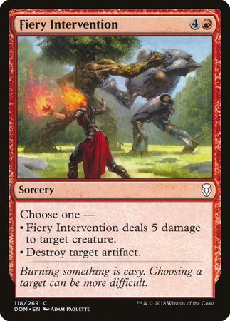 Fiery Intervention [Dominaria] | Dumpster Cat Games