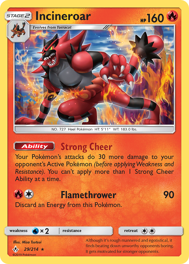Incineroar (29/214) [Sun & Moon: Unbroken Bonds] | Dumpster Cat Games