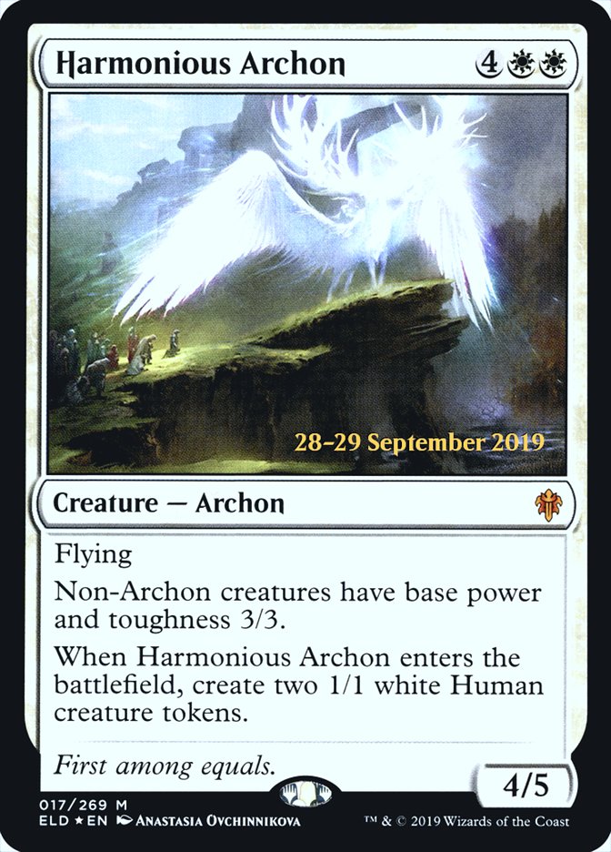 Harmonious Archon  [Throne of Eldraine Prerelease Promos] | Dumpster Cat Games