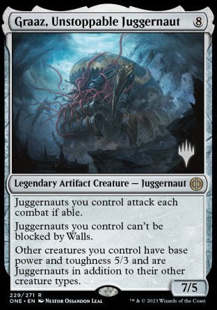 Graaz, Unstoppable Juggernaut (Promo Pack) [Phyrexia: All Will Be One Promos] | Dumpster Cat Games