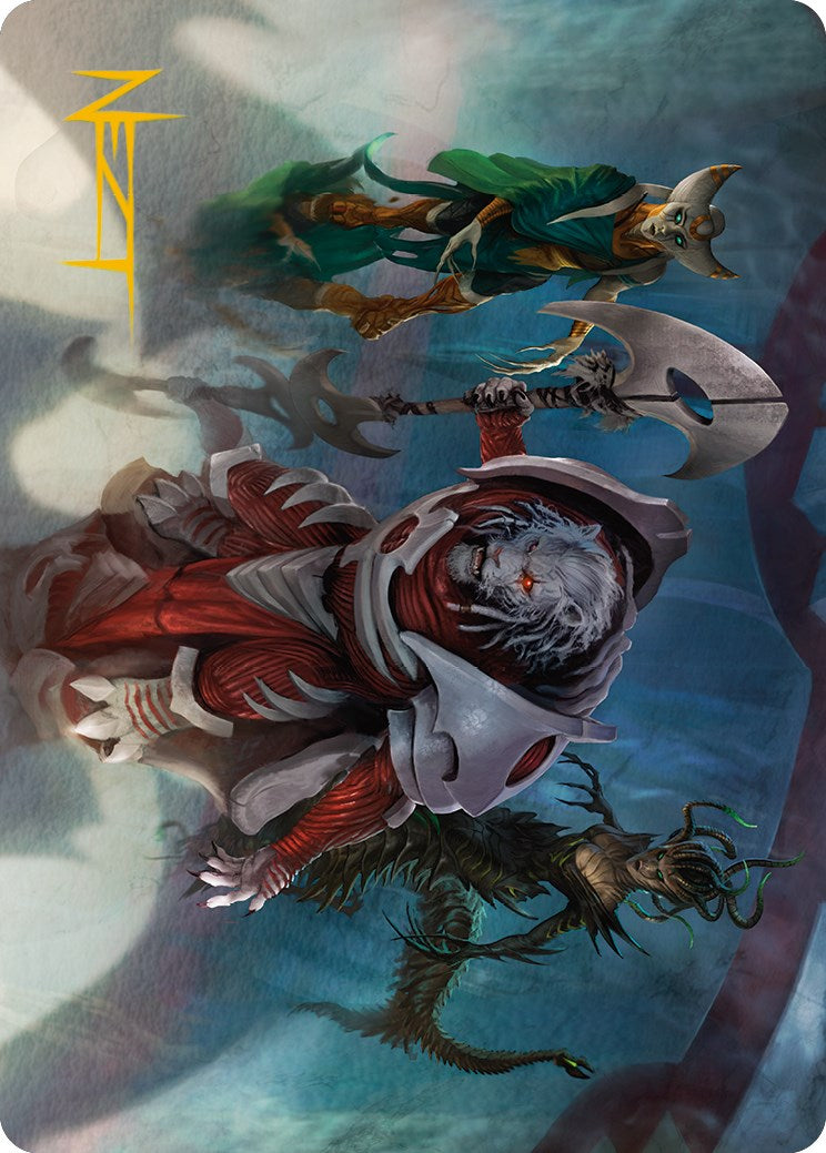 Norn's Decree Art Card (Gold-Stamped Signature) [Phyrexia: All Will Be One Art Series] | Dumpster Cat Games