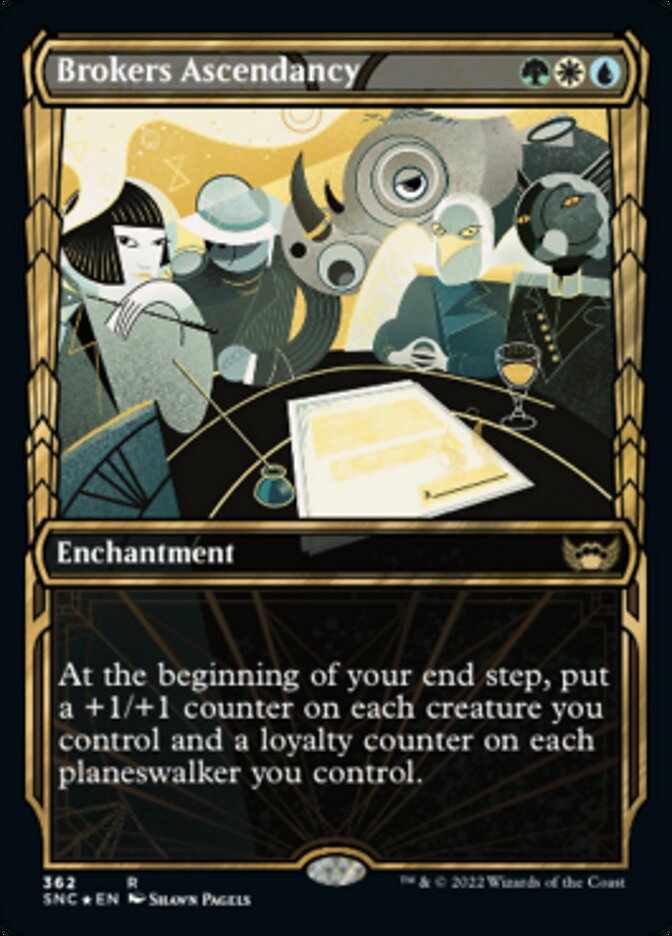 Brokers Ascendancy (Showcase Golden Age Gilded Foil) [Streets of New Capenna] | Dumpster Cat Games