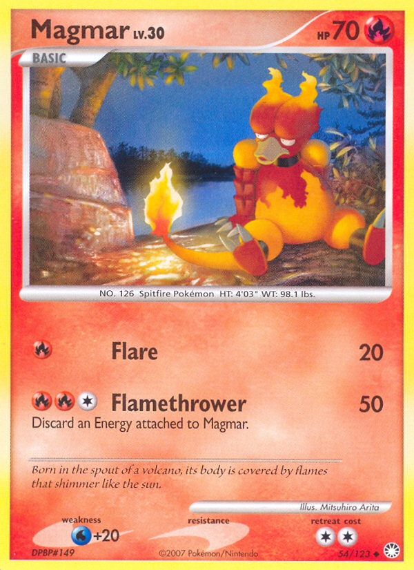 Magmar (54/123) [Diamond & Pearl: Mysterious Treasures] | Dumpster Cat Games