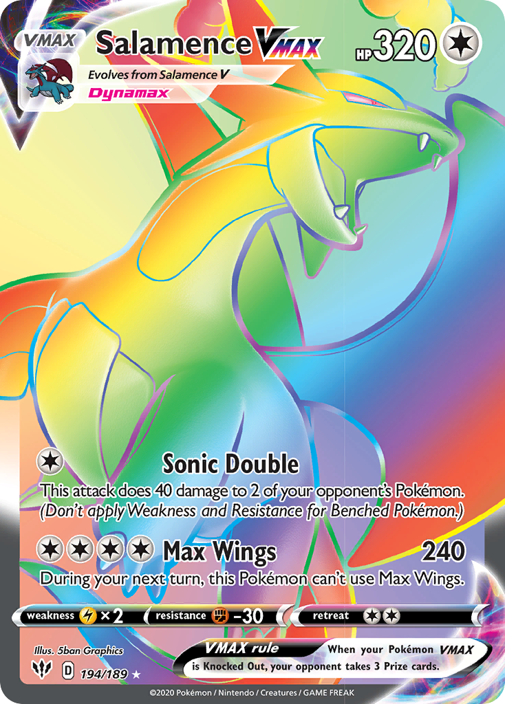 Salamence VMAX (194/189) [Sword & Shield: Darkness Ablaze] | Dumpster Cat Games