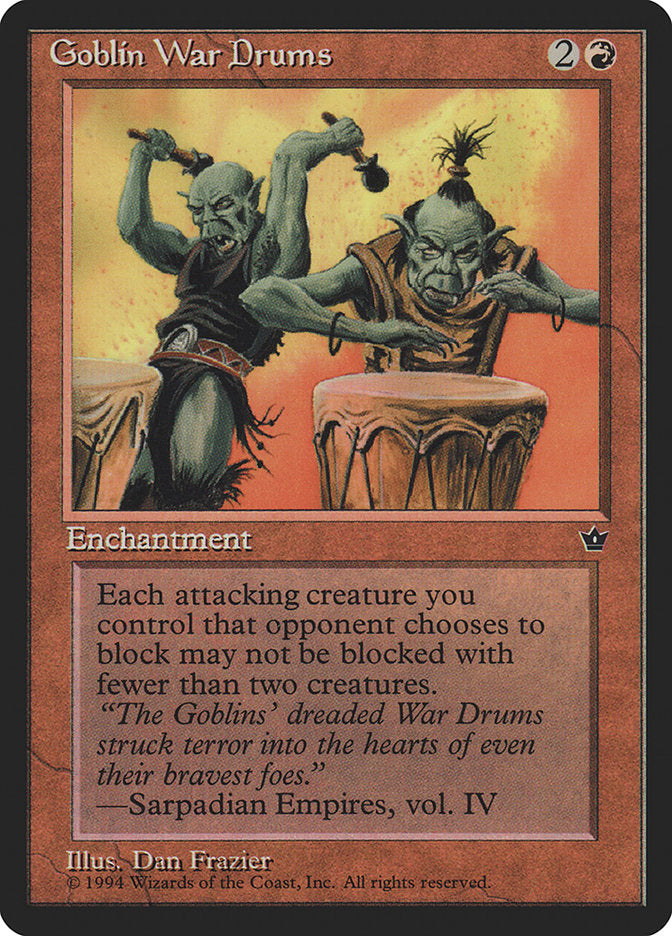 Goblin War Drums (Dan Frazier) [Fallen Empires] | Dumpster Cat Games