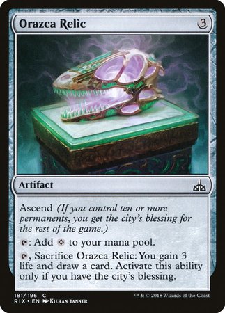 Orazca Relic [Rivals of Ixalan] | Dumpster Cat Games
