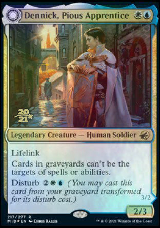 Dennick, Pious Apprentice // Dennick, Pious Apparition [Innistrad: Midnight Hunt Prerelease Promos] | Dumpster Cat Games