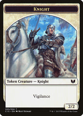 Gold // Knight (005) Double-Sided Token [Commander 2015 Tokens] | Dumpster Cat Games