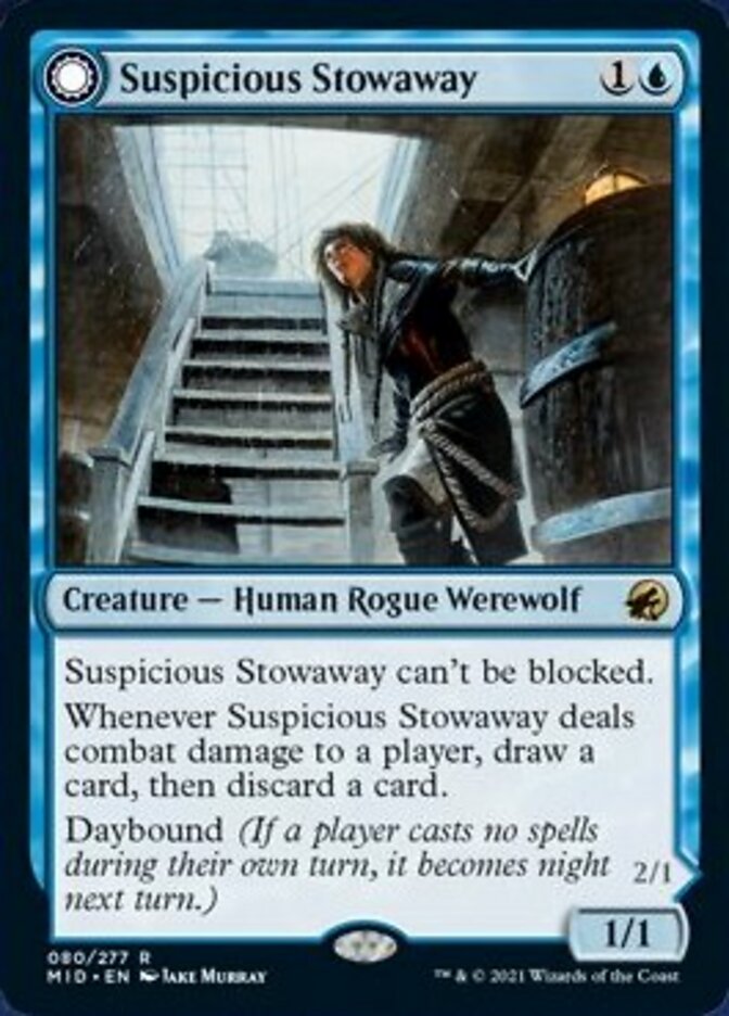 Suspicious Stowaway // Seafaring Werewolf [Innistrad: Midnight Hunt] | Dumpster Cat Games