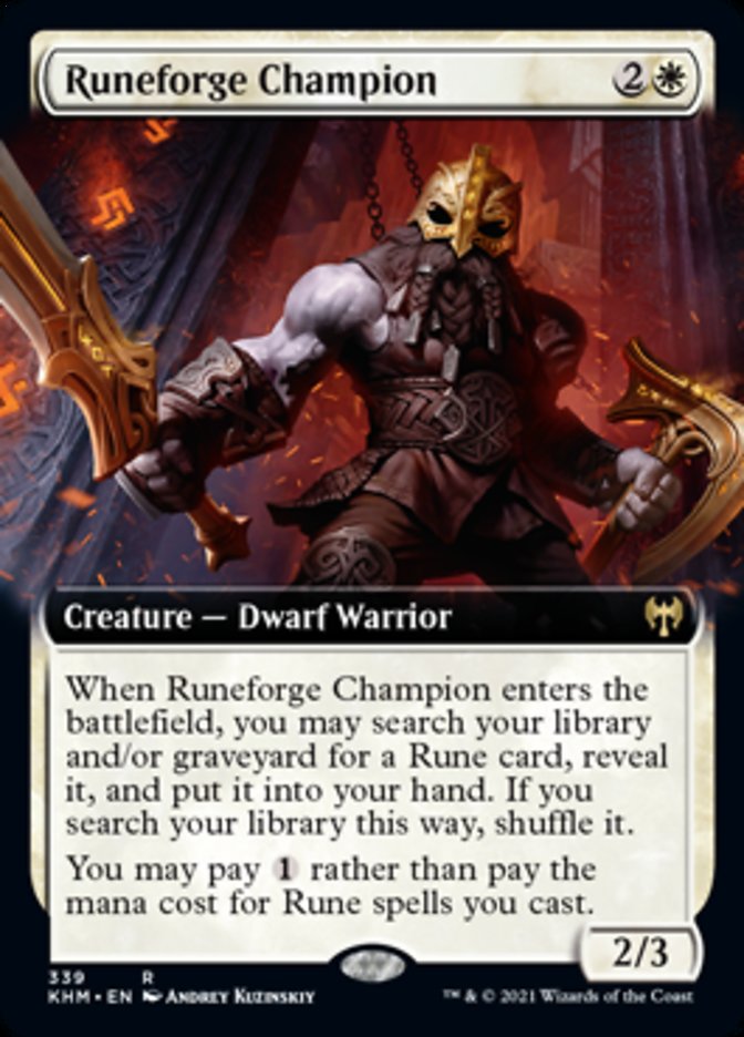Runeforge Champion (Extended Art) [Kaldheim] | Dumpster Cat Games