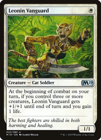 Leonin Vanguard [Core Set 2019] | Dumpster Cat Games