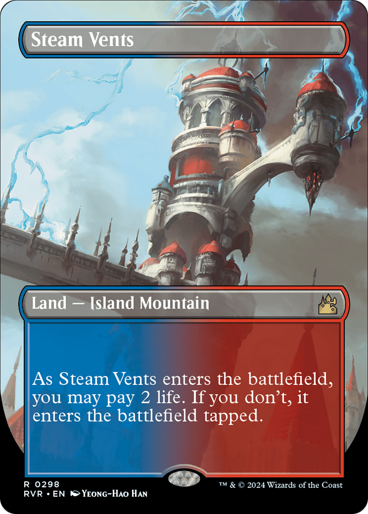 Steam Vents (Borderless) [Ravnica Remastered] | Dumpster Cat Games
