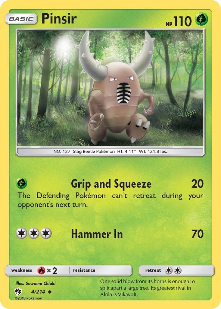 Pinsir (4/214) [Sun & Moon: Lost Thunder] | Dumpster Cat Games