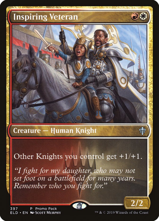 Inspiring Veteran (Promo Pack) [Throne of Eldraine Promos] | Dumpster Cat Games
