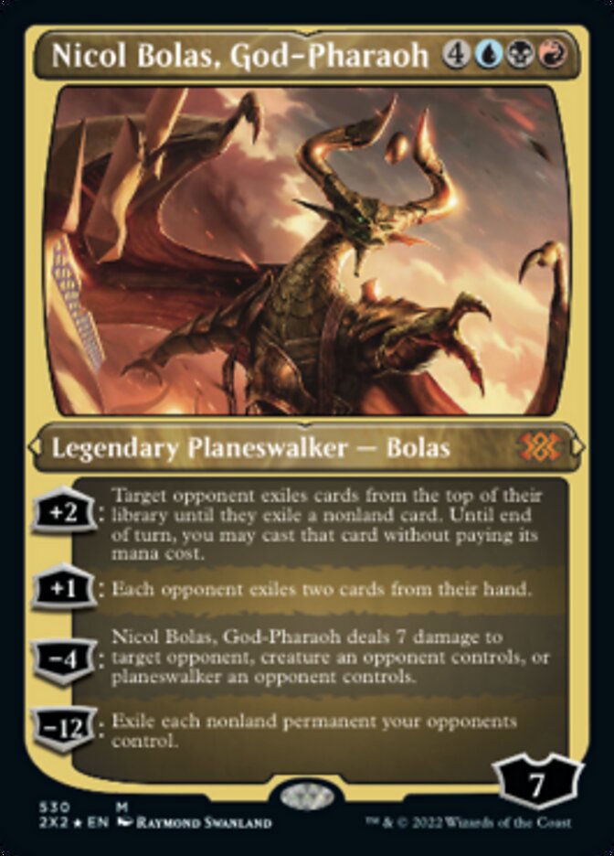 Nicol Bolas, God-Pharaoh (Foil Etched) [Double Masters 2022] | Dumpster Cat Games