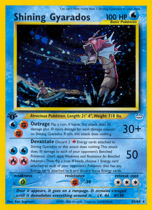 Shining Gyarados (65/64) [Neo Revelation 1st Edition] | Dumpster Cat Games