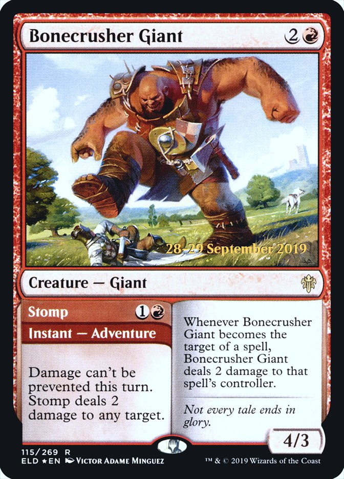 Bonecrusher Giant // Stomp  [Throne of Eldraine Prerelease Promos] | Dumpster Cat Games