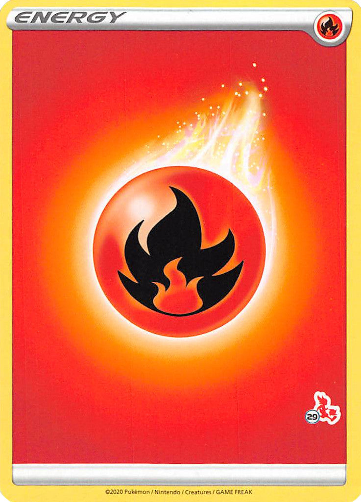 Fire Energy (Cinderace Stamp #29) [Battle Academy 2022] | Dumpster Cat Games