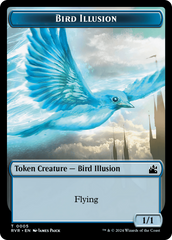 Elf Knight // Bird Illusion Double-Sided Token [Ravnica Remastered Tokens] | Dumpster Cat Games