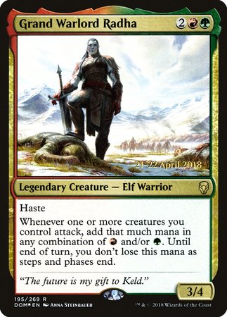 Grand Warlord Radha [Dominaria Promos] | Dumpster Cat Games