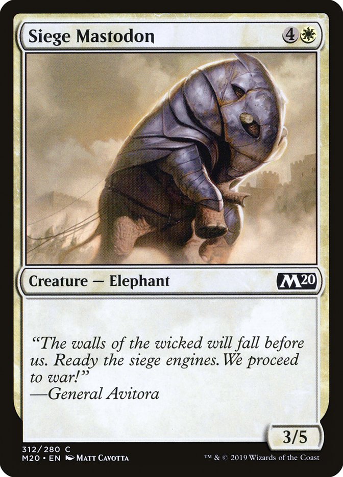 Siege Mastodon [Core Set 2020] | Dumpster Cat Games
