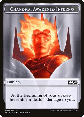 Emblem - Chandra, Awakened Inferno [Core Set 2020 Tokens] | Dumpster Cat Games