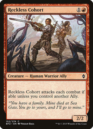 Reckless Cohort [Battle for Zendikar] | Dumpster Cat Games