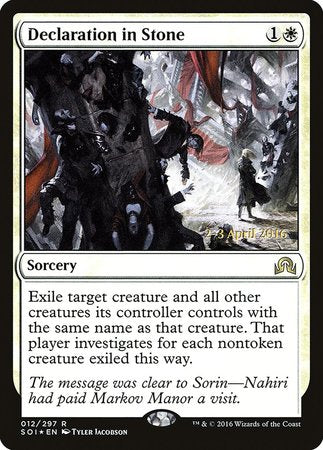 Declaration in Stone [Shadows over Innistrad Promos] | Dumpster Cat Games