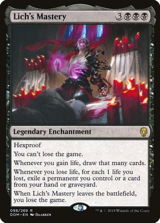 Lich's Mastery [Dominaria] | Dumpster Cat Games