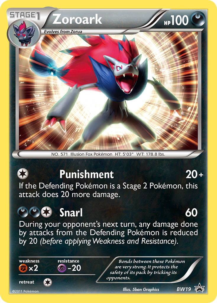 Zoroark (BW19) [Black & White: Black Star Promos] | Dumpster Cat Games