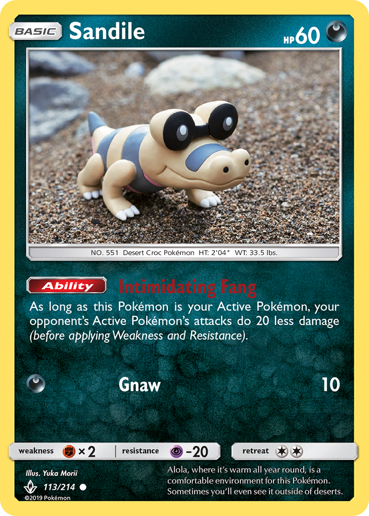 Sandile (113/214) [Sun & Moon: Unbroken Bonds] | Dumpster Cat Games