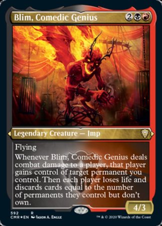 Blim, Comedic Genius (Foil Etched) [Commander Legends] | Dumpster Cat Games