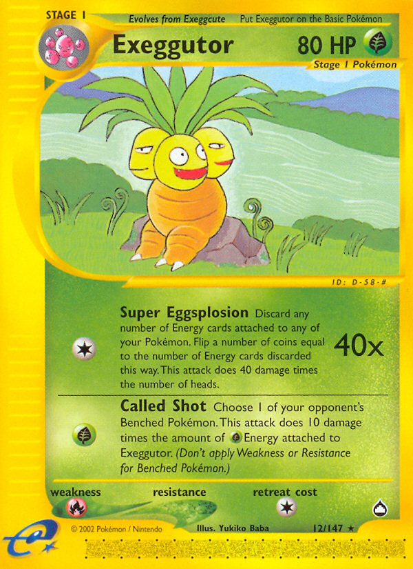 Exeggutor (12/147) [Aquapolis] | Dumpster Cat Games