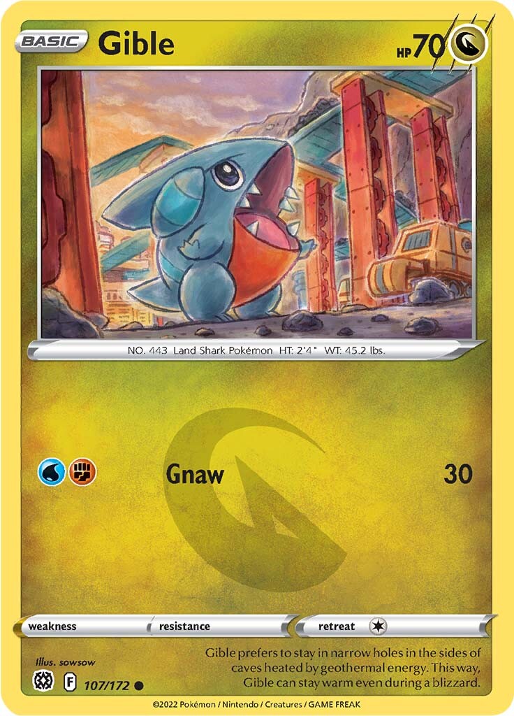 Gible (107/172) [Sword & Shield: Brilliant Stars] | Dumpster Cat Games