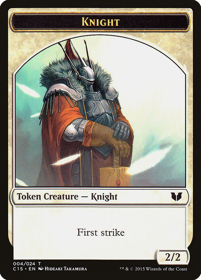 Knight Token (004/024) [Commander 2015 Tokens] | Dumpster Cat Games