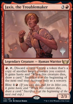Jaxis, the Troublemaker (Promo Pack) [Streets of New Capenna Promos] | Dumpster Cat Games