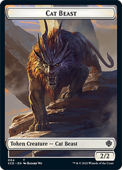 Elf Warrior // Cat Beast Double-Sided Token [Starter Commander Decks] | Dumpster Cat Games