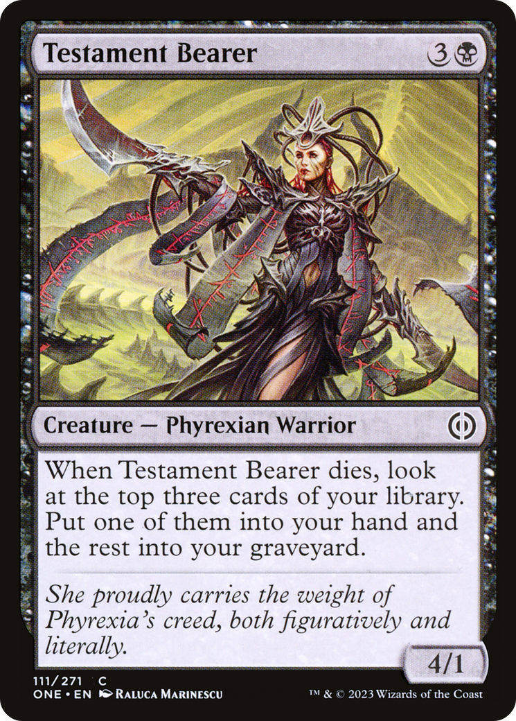 Testament Bearer [Phyrexia: All Will Be One] | Dumpster Cat Games