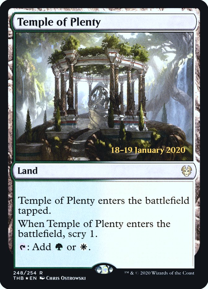 Temple of Plenty [Theros Beyond Death Prerelease Promos] | Dumpster Cat Games