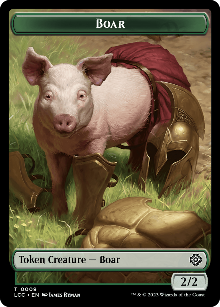 Boar // Merfolk (0003) Double-Sided Token [The Lost Caverns of Ixalan Commander Tokens] | Dumpster Cat Games