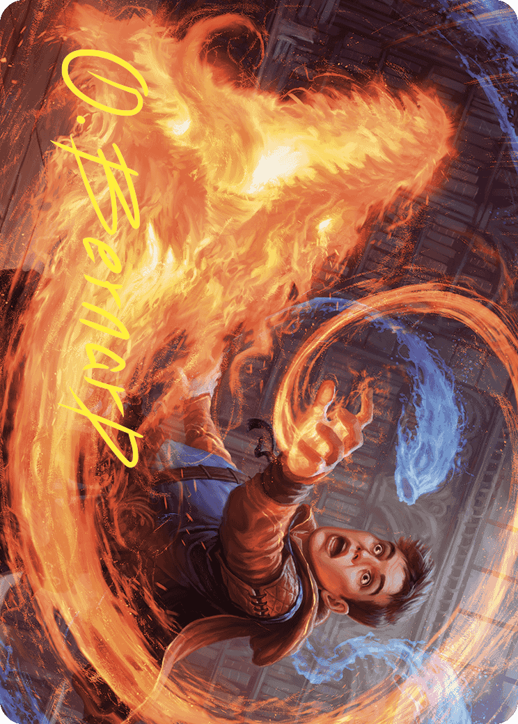 Frantic Firebolt Art Card (Gold-Stamped Signature) [Wilds of Eldraine Art Series] | Dumpster Cat Games
