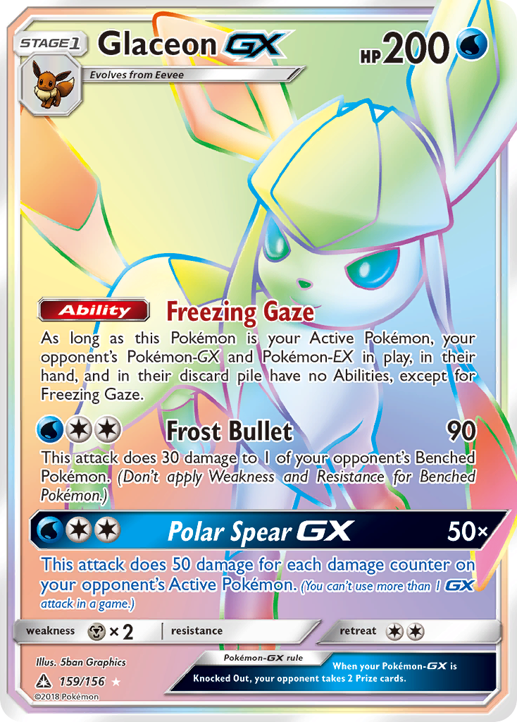Glaceon GX (159/156) [Sun & Moon: Ultra Prism] | Dumpster Cat Games