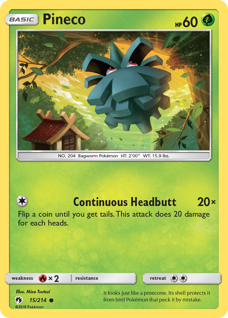 Pineco (15/214) [Sun & Moon: Lost Thunder] | Dumpster Cat Games