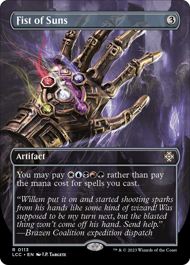 Fist of Suns (Borderless) [The Lost Caverns of Ixalan Commander] | Dumpster Cat Games