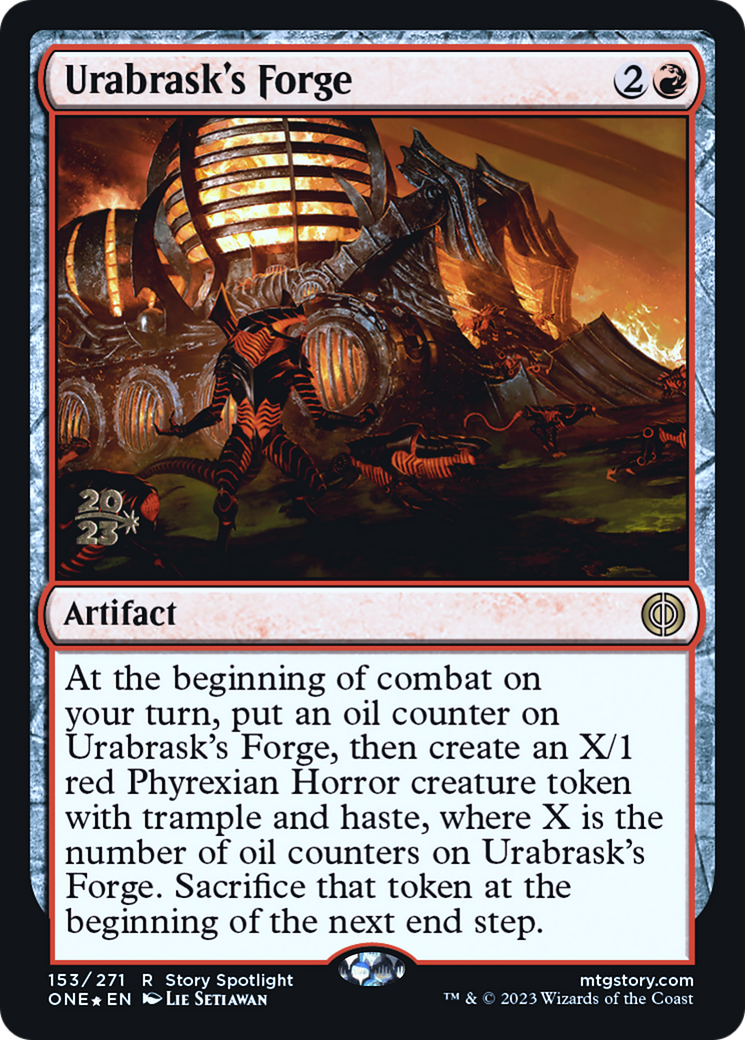 Urabrask's Forge [Phyrexia: All Will Be One Prerelease Promos] | Dumpster Cat Games