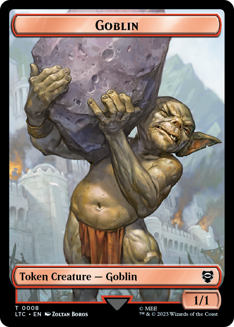 Goblin // Wraith Double-Sided Token [The Lord of the Rings: Tales of Middle-Earth Commander Tokens] | Dumpster Cat Games