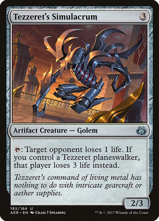 Tezzeret's Simulacrum [Aether Revolt] | Dumpster Cat Games